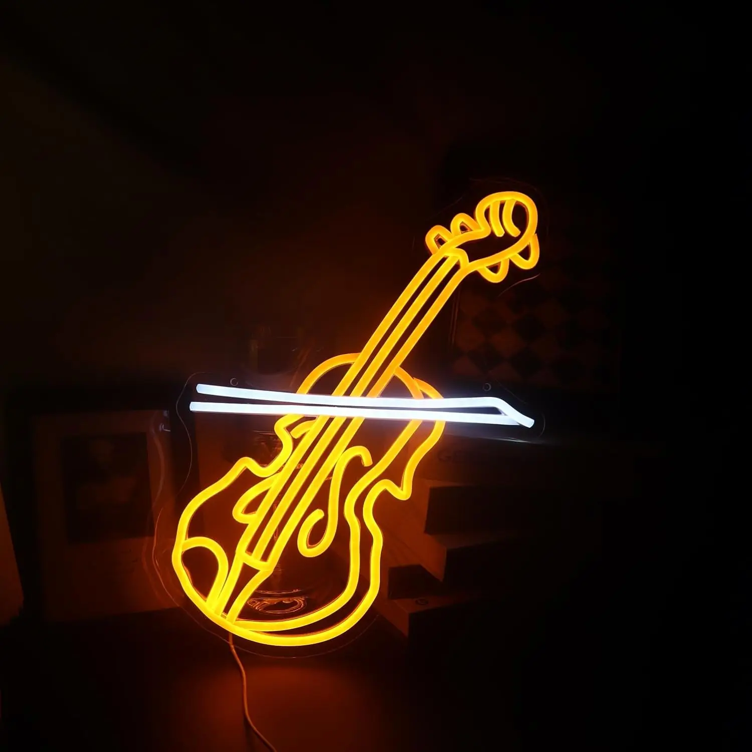 

Violin Neon Sign Dimmable Neon Lights for Club Bedroom Music Studio Concert Party Decor Electronic Art Draw Birthday Gifts