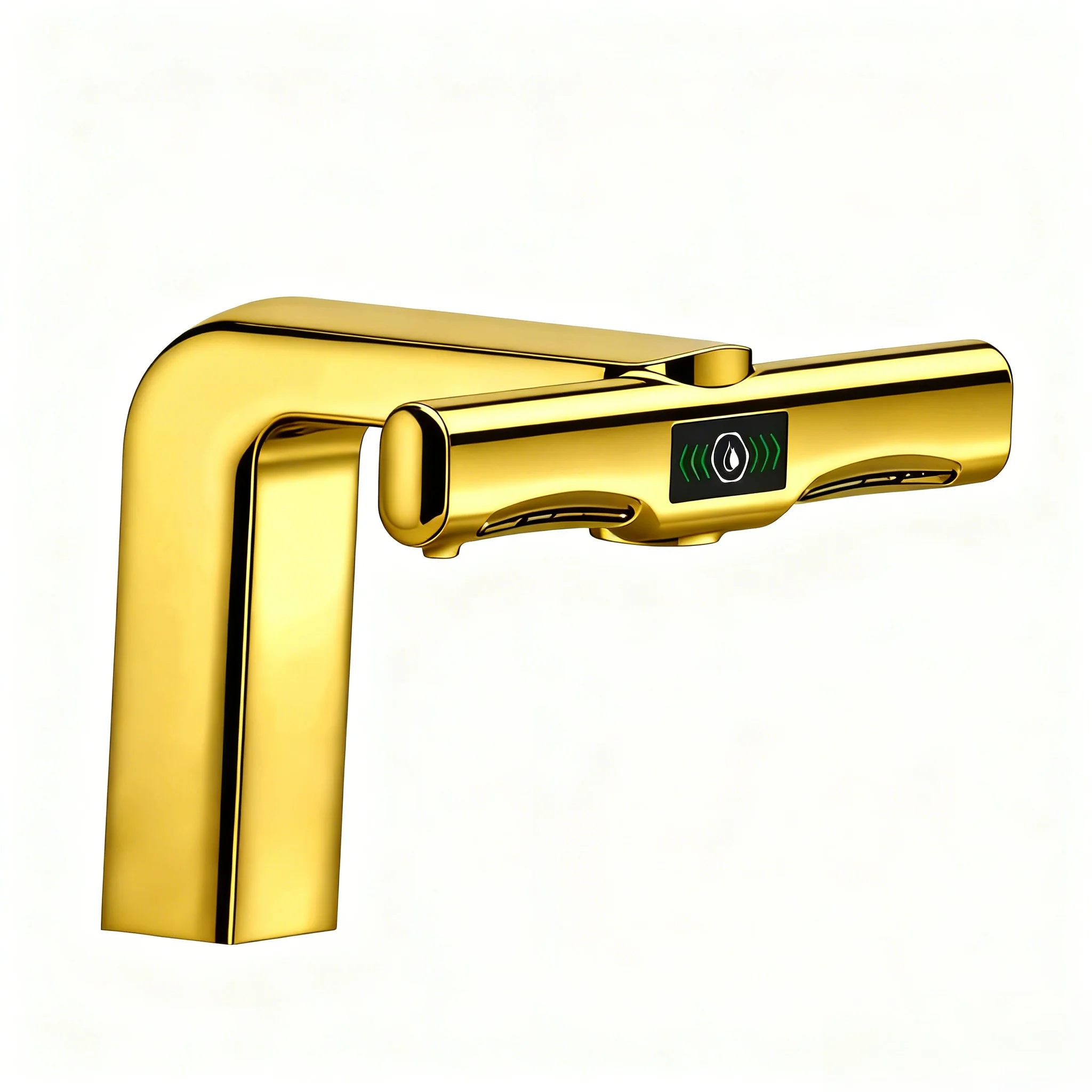 3-in-1 Multifunctional Automatic Sensor Non-Contact Faucet Soap Dispenser Hand Dryer Brushed Gold Finish Modern Style