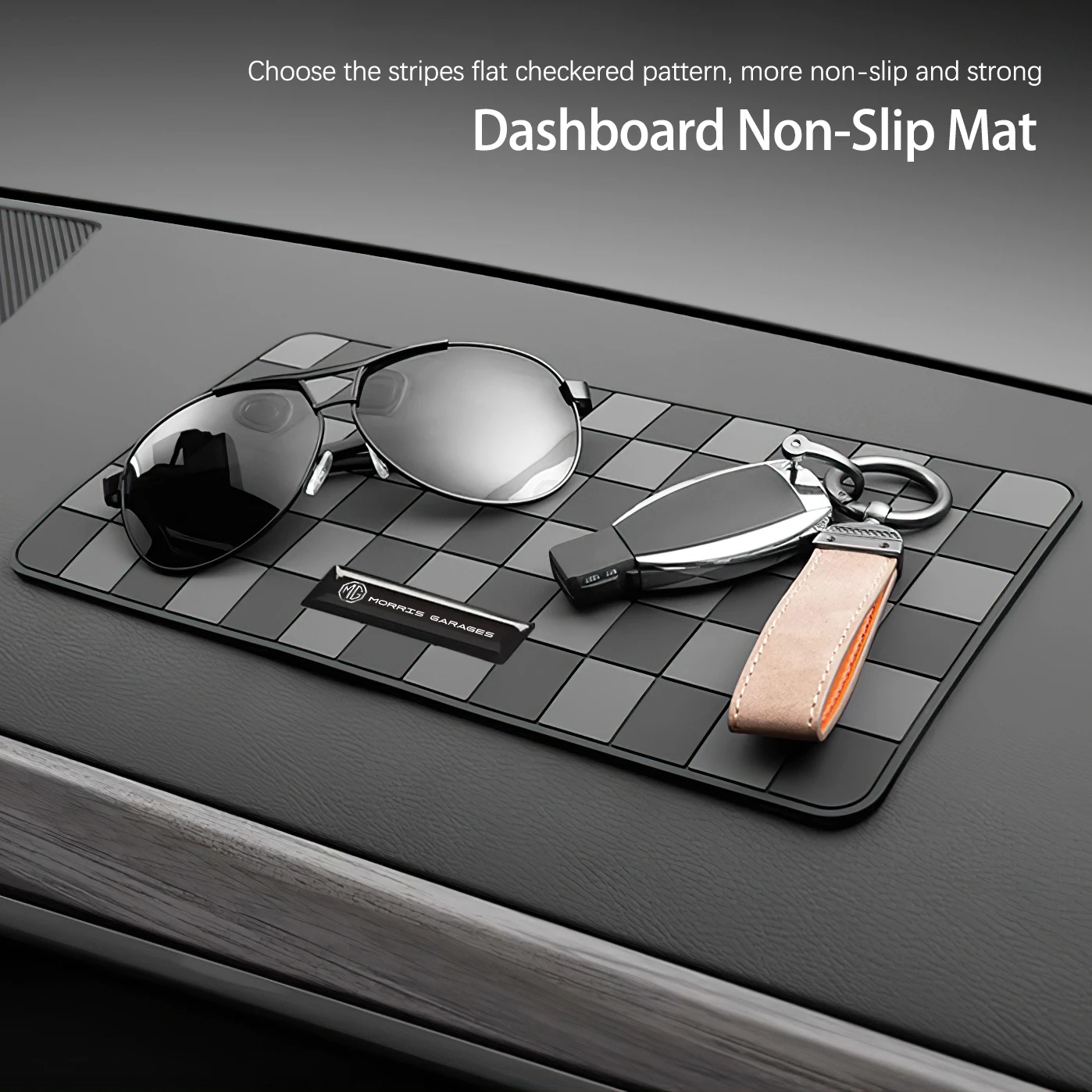 سيارة منقوشة المضادة للانزلاق وسادة السيارات لوحة القيادة تخزين حصيرة ل MG ZS 5 7 6 Cyberster MG4 EV ES5 HS واحد GT GS MG3 EZS 3SW MARVEL-R Hector #2