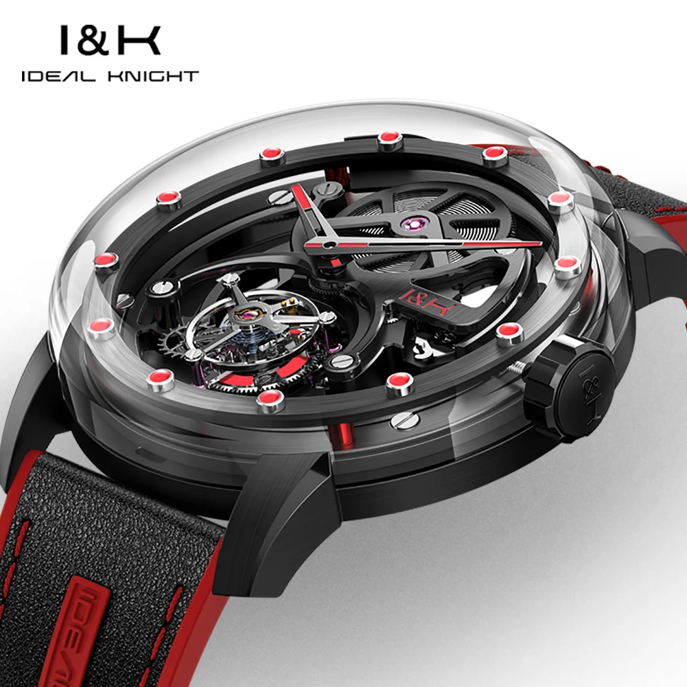 Ideal Knight 6809 Real Tourbillon Men's Watches Limited Edition Fully Transparent Hollowed Automatic Mechanical Watches for Man