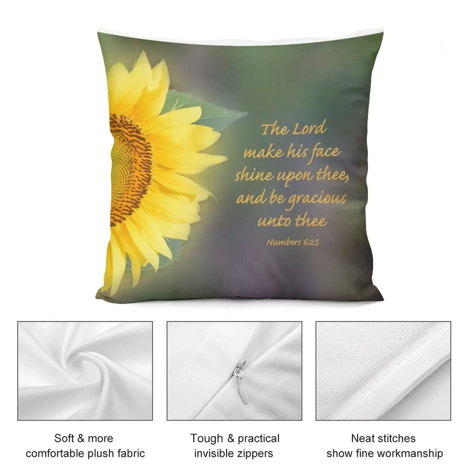 Girassol com versículo da Bíblia Almofada retangular Almofadas para sofá travesseiro