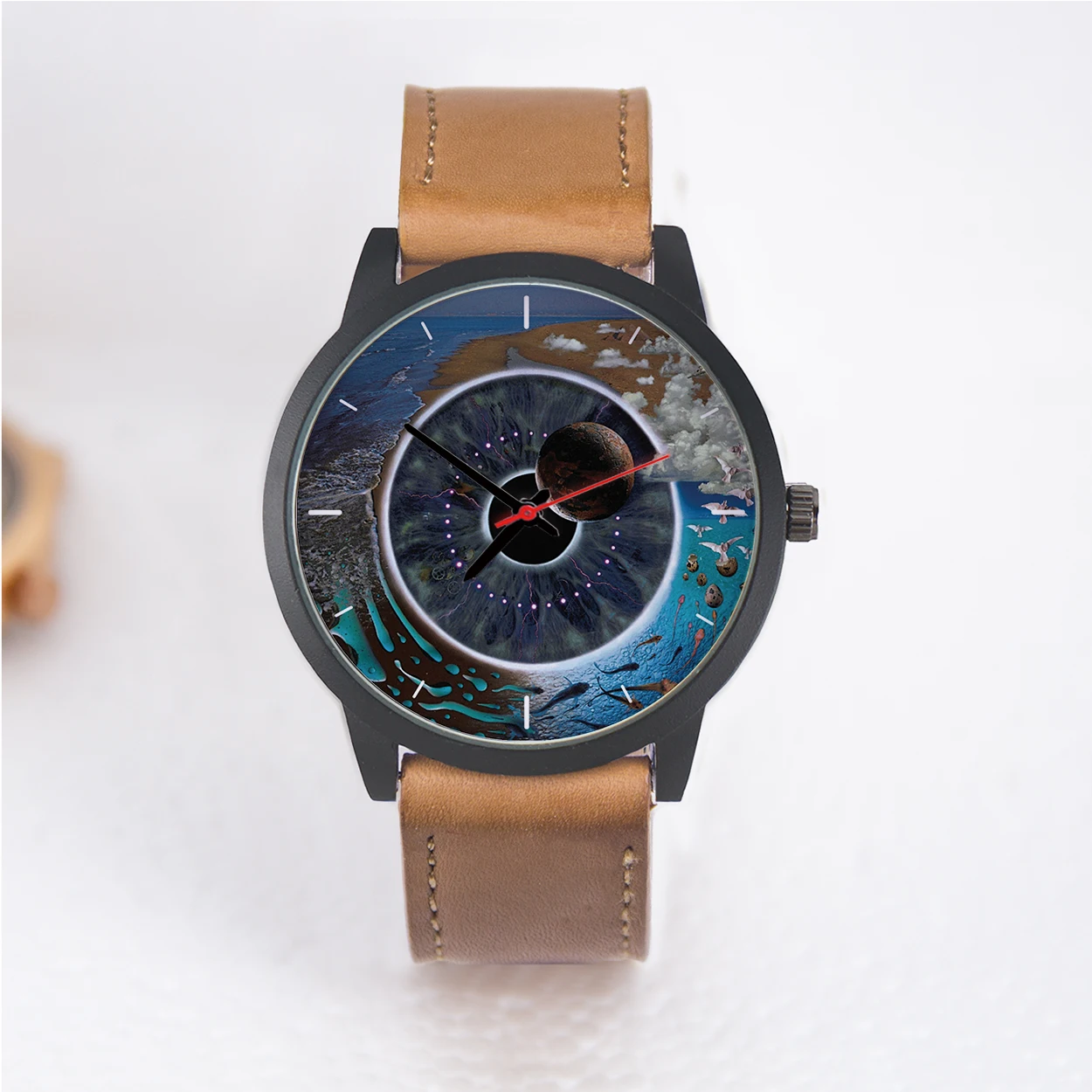 

Мужские часы из розового золота, индивидуальные часы для вас, глаза Земли, мужские часы с циферблатом, подарок в океане, черные кварцевые наручные часы, серебро Naviforce