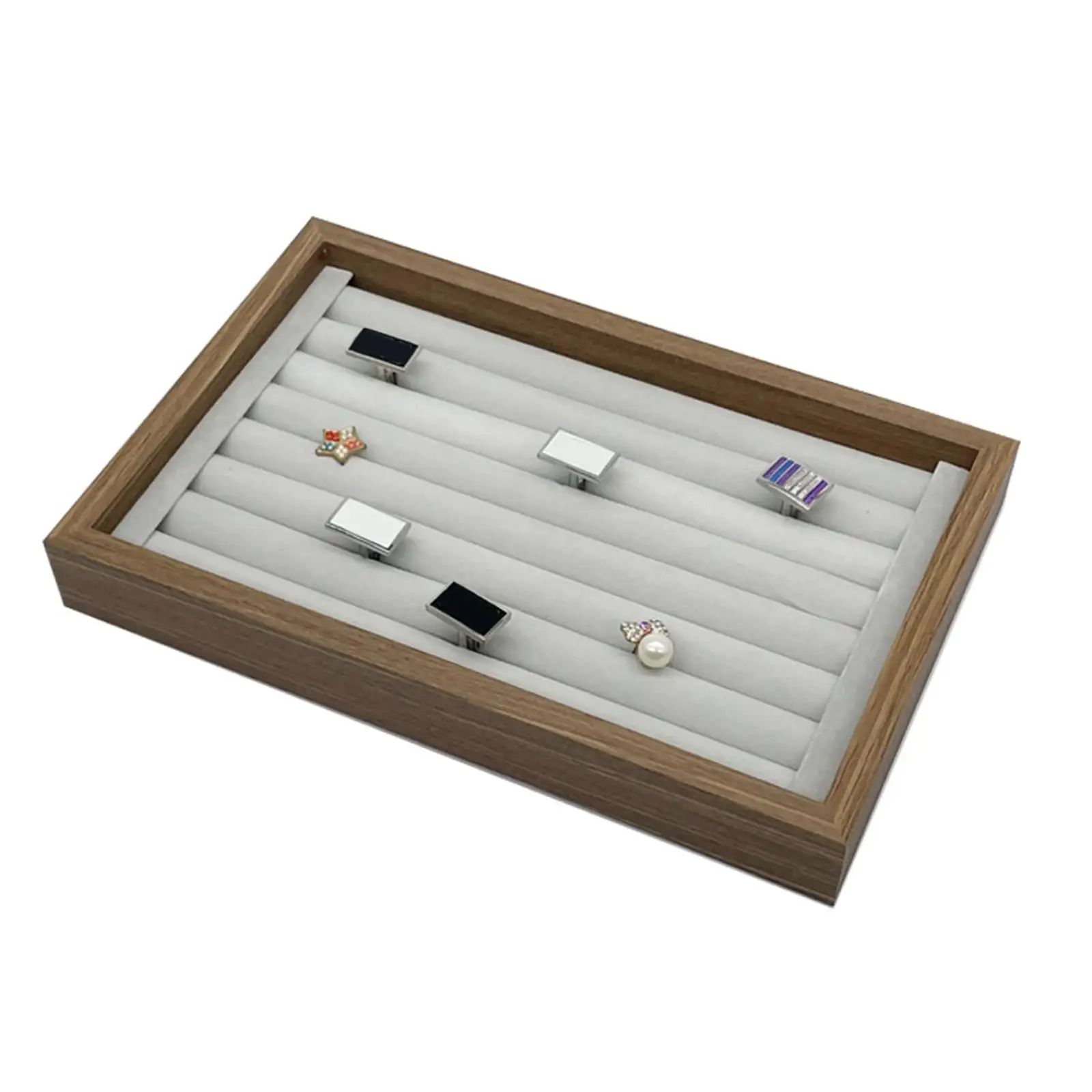 Wood Jewelry Trays Organizer Tray Holder Box for Necklace Collectibles Rings