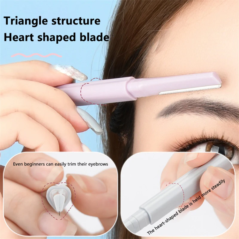 Double Ended Eyebrow Trimmer With Comb Short-range Blade Safety Protection Scraper Beauty Tool Eyebrow Razor