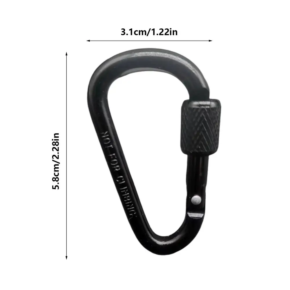 Aluminum Alloy Carabiner Safety Buckle Keychain With Lock Climbing Button D-shape Carabiner Camping Hiking Hook Multi Colors