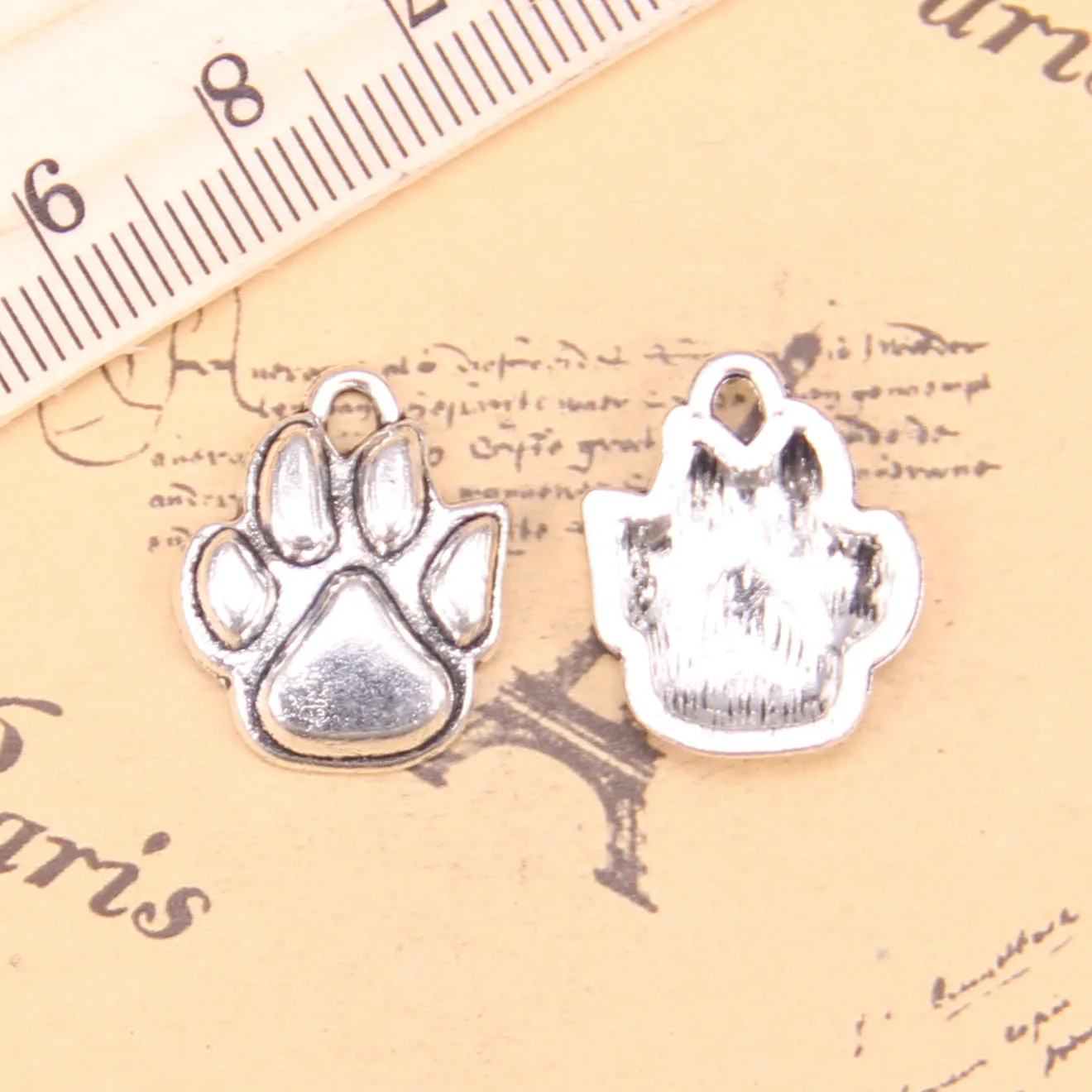 58pcs Jewelry Charms bear paw 20x16mm Antique Silver Plated Pendants Making DIY Handmade Tibetan Silver Jewelry