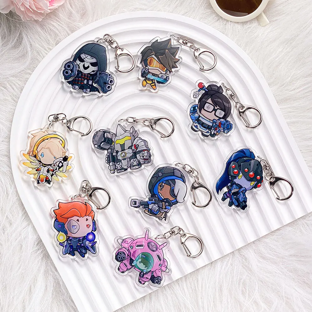 Llavero Acrílico de Overwatch, 1/18 Piezas, Accesorios Divertidos y Lindos para Mochila, Colgante, Regalo para Amigos