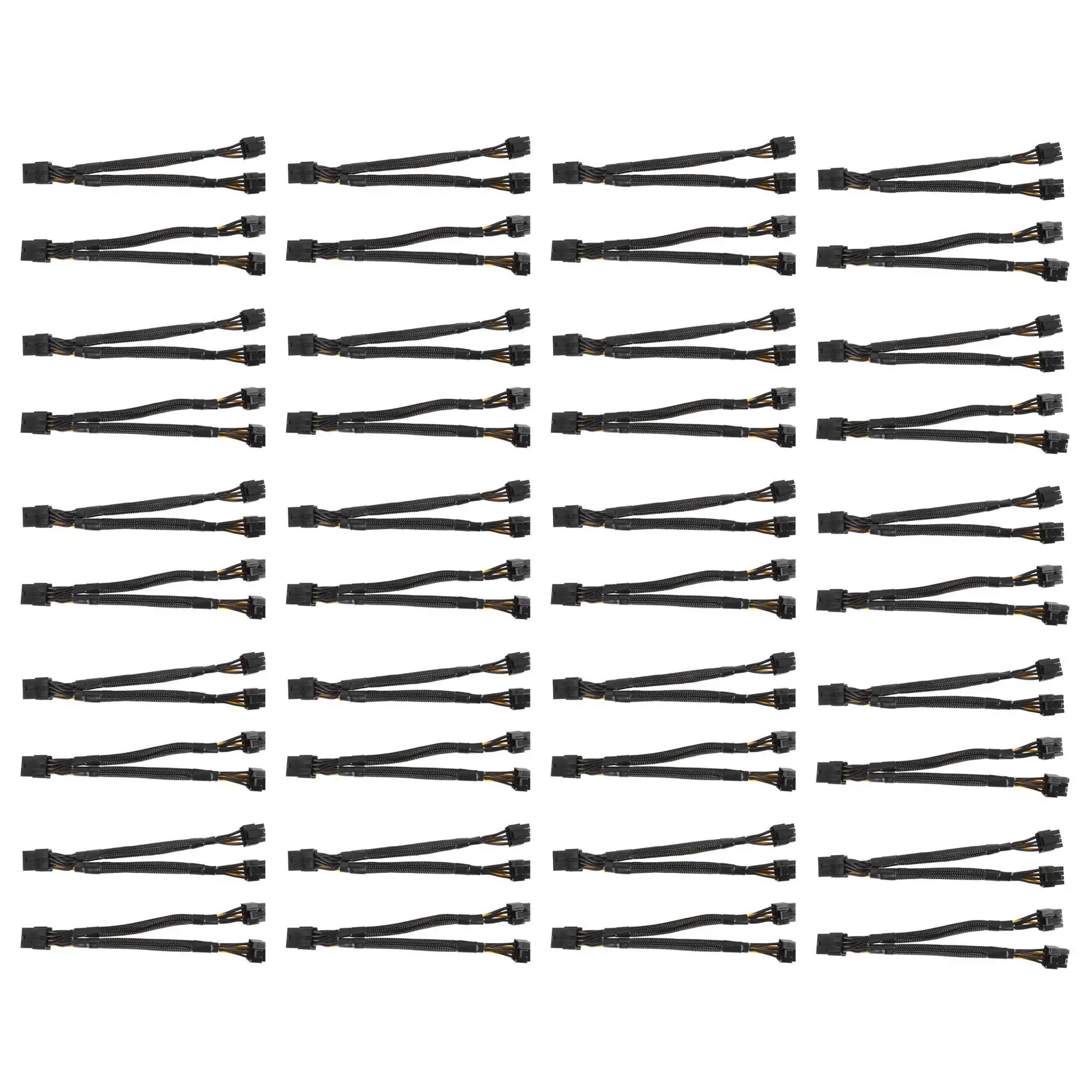 

40X GPU Pcie 8 Pin Female To Dual 2X 8 Pin (6+2) Male PCI Express Power Adapter Braided Y-Splitter Extension Cable,20Cm
