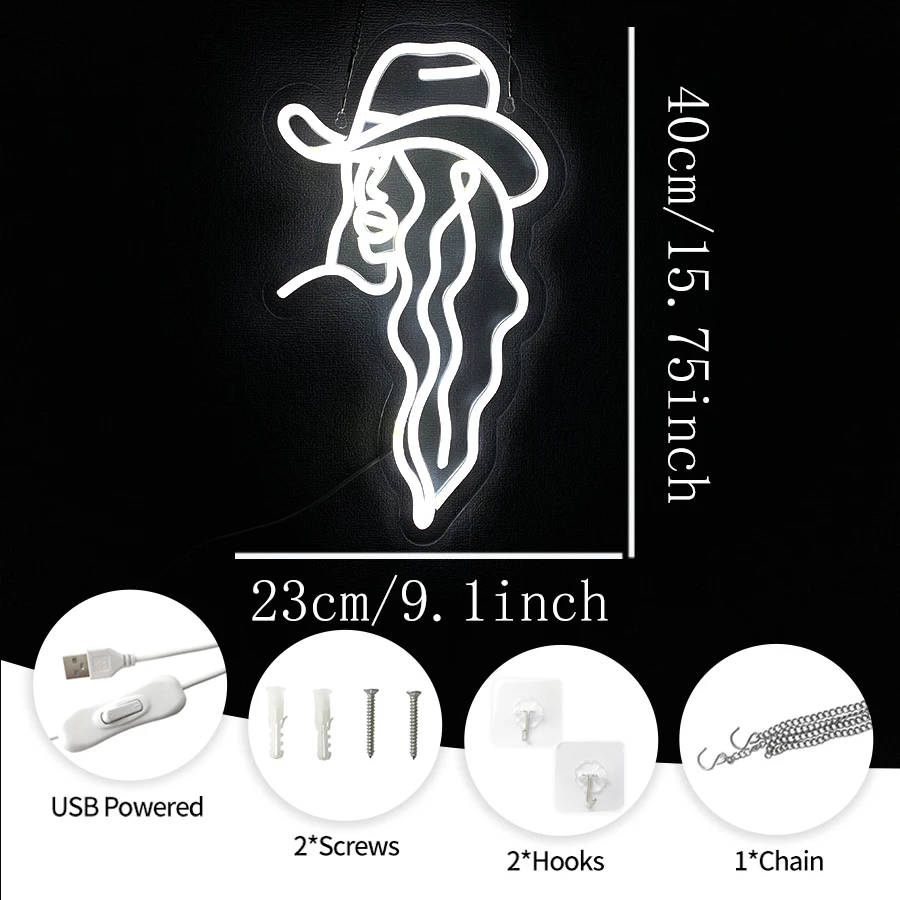 Long-Haired Beauty Led Neon Signs, Aesthetic Line Operation Lights, Used For Girls' Rooms, Bedrooms, Bars, Beauty Salons Decor.