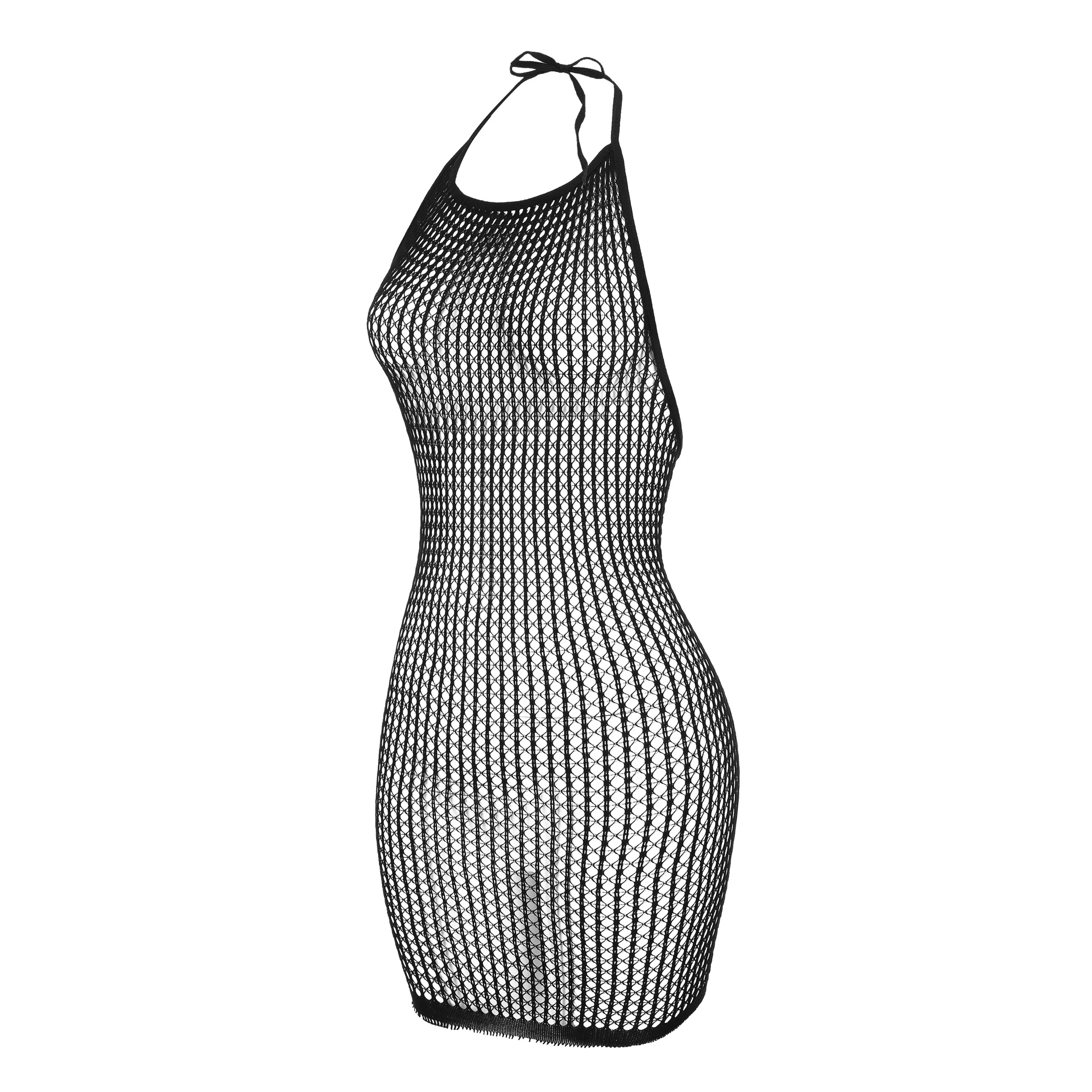 1pc lingerie sexy feminina arrastão cobrir para o dia dos namorados sem biquíni oco para fora bodycon vestido ver ds140