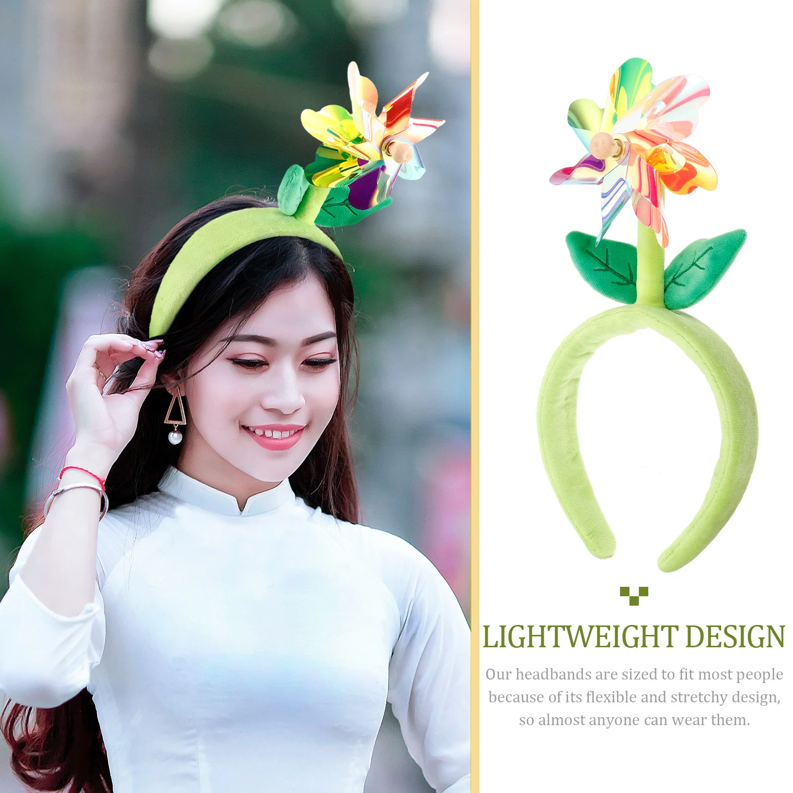 

1Pcs Adorable Colorful Windmill Hair Hoop Headband Cute Floral Grass Headband For Women Girls Fashion