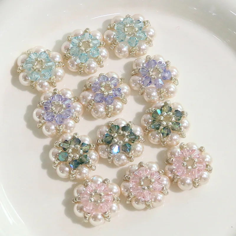 Shoe Charms 1Pc French Luxury Pearl Crystal Flower Star DIY Sweet Decor for Clogs Jelly Shoes Crystal Shoes Korean Princess