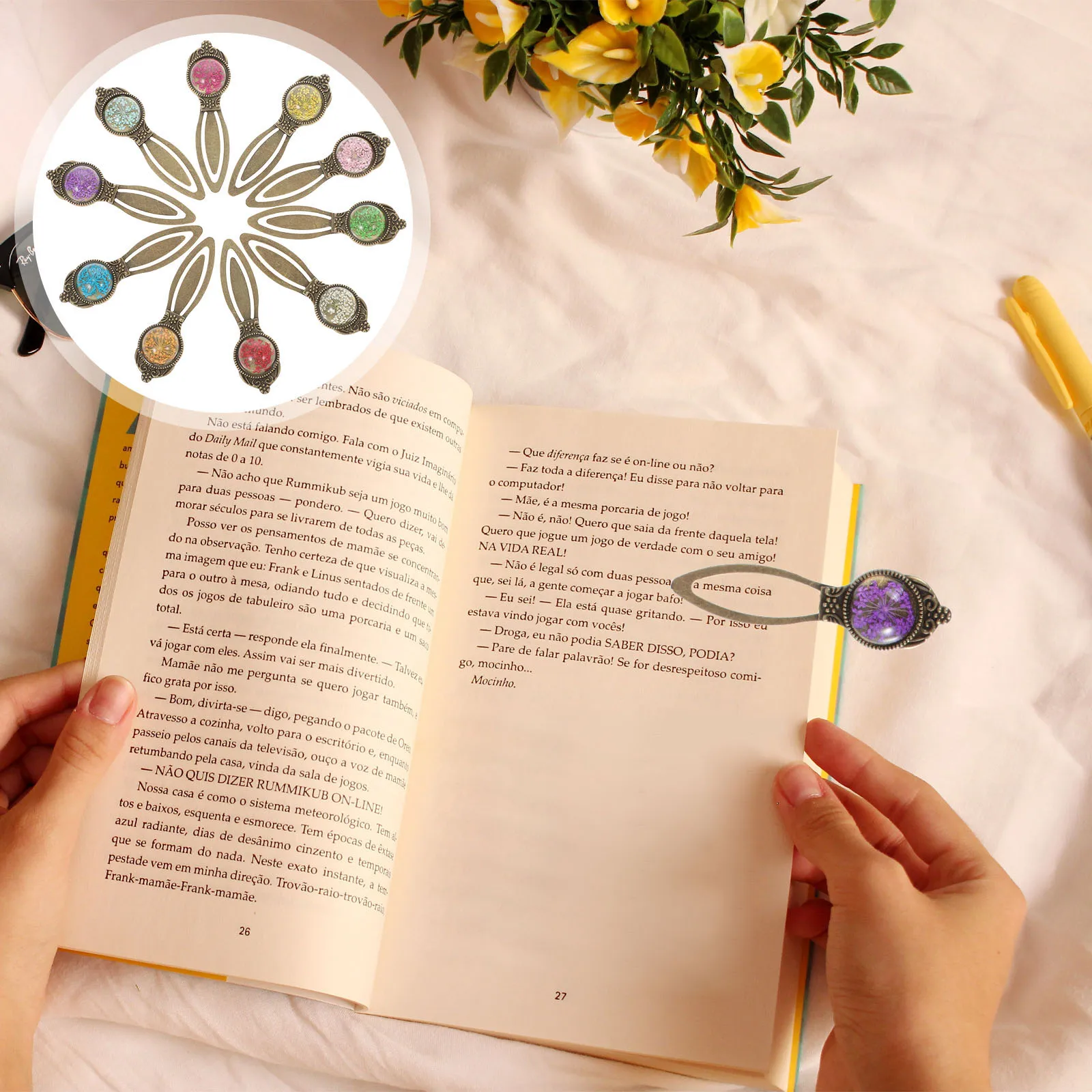 

10 Pcs Metal Bookmarks Creative Reading Accessories Vintage Book Pages Markers School Supplies Student Tools Learning Aids Book