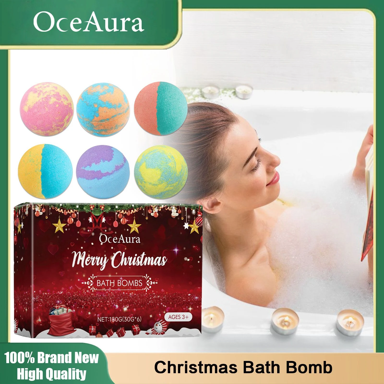 

Christmas Bath Bombs for Children Adult Surprise Bath Ball Clean Skin Dirt Relaxing Body Scented Essential Oil Bath Products