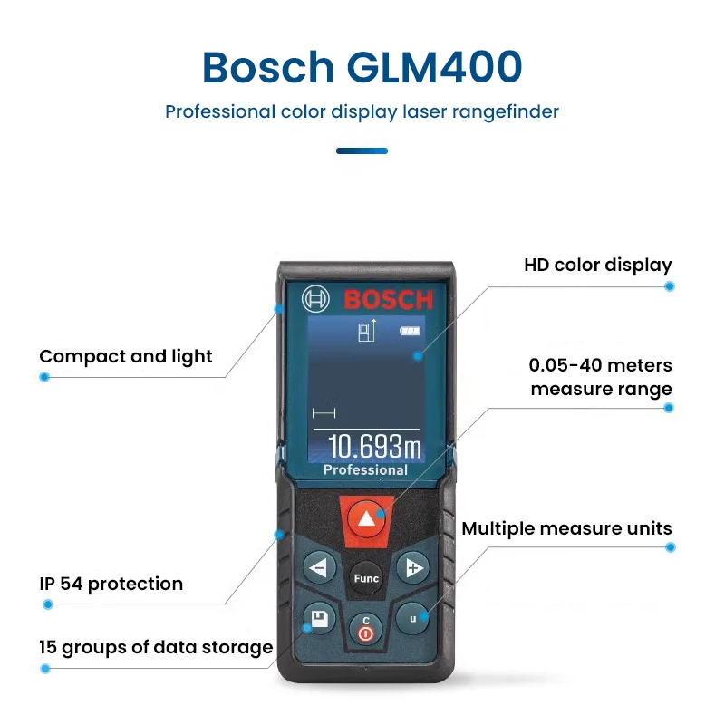 Bosch 40M Laser Rangefinder GLM 400/4000 Multi Modes Digital Distance Meter High Precision Laser Measure Tape Measurement Tools