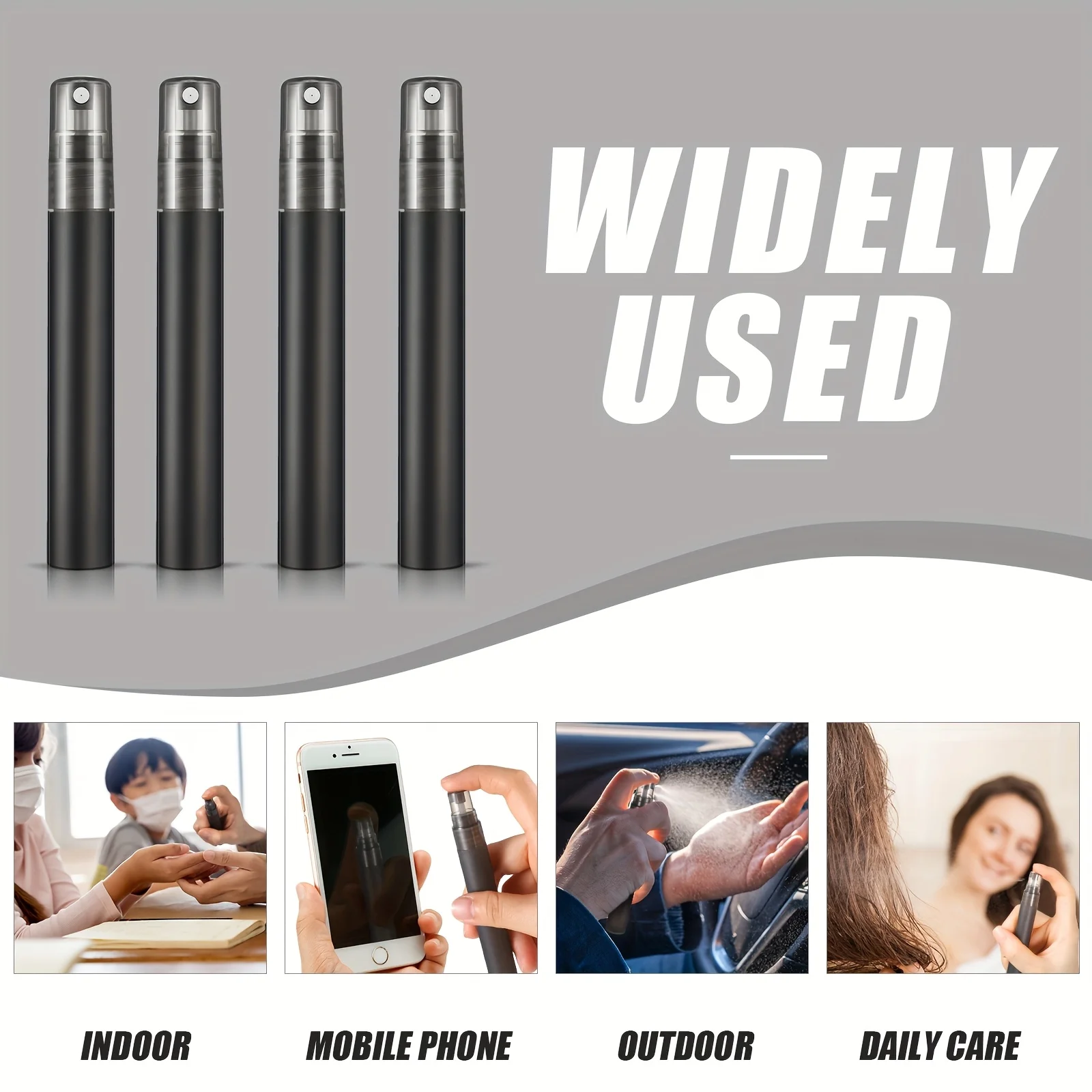 200 Stück 2ml 3ml 5ml Mini Feinsprühflaschen, schwarze Kunststoff-Parfümflaschen, nachfüllbare Probenzerstäuber, leere Reise-Spenderflaschen – Detail 5