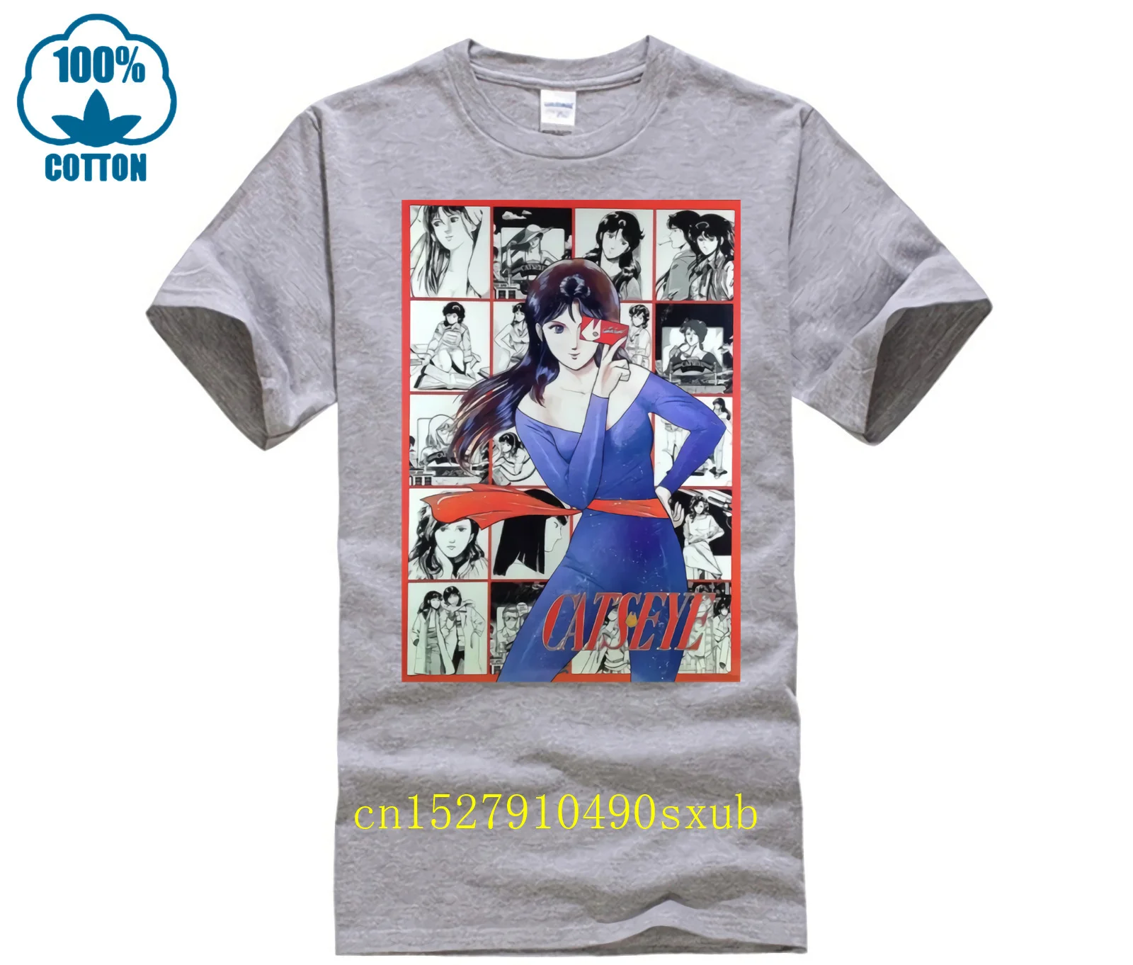 T SHIRT MAGLIA MEME TRIBUTO OCCHI DI GATTO CATS EYE ANIME MANGA CARTONE ANNI 80