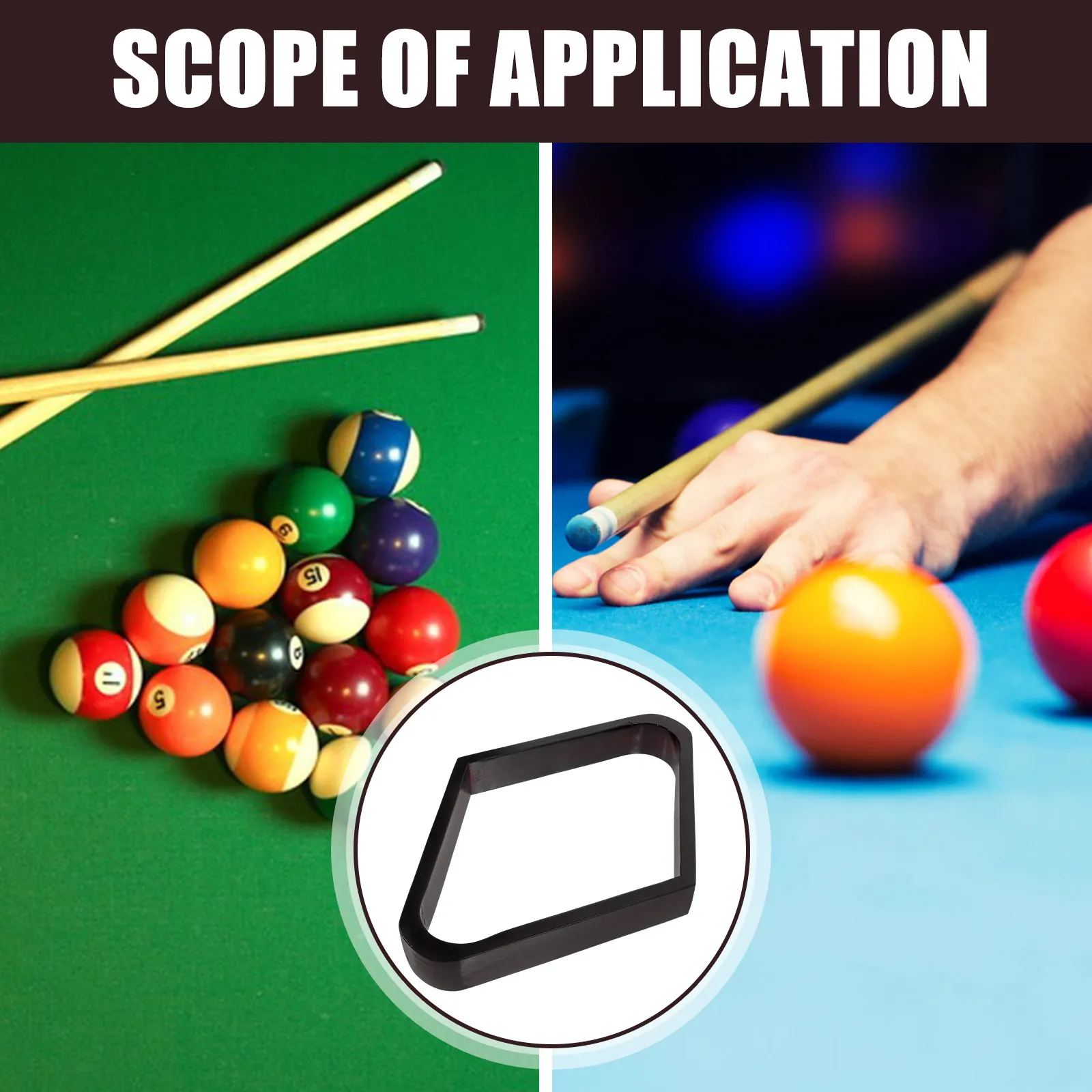 

Rhomb Billiard Rack Wooden Pool Ball Rack Stable Smooth Edges Lightweight Portable for Table Billiards Accessories Billiard