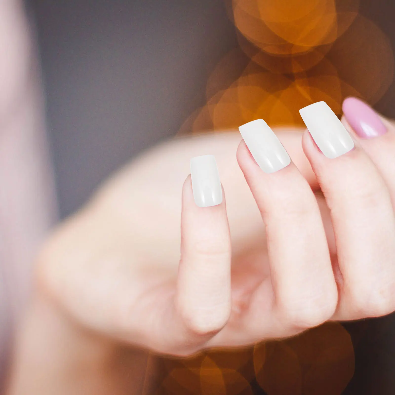 

500Pcs Natural Color False Nail Tips Full Cover Nail Patches Long Fake Nails Manicure DIY Supplies for Salon and Personal Use