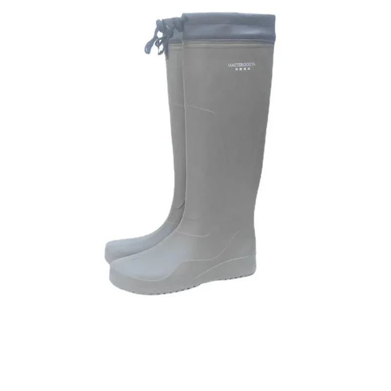 DurableNew Soft Rain Shoes Men's Tube Water Shoes EVA Paddy Field Waterproof Rain Boots Flat Bottom Catch Fish Fishing Wild Bird