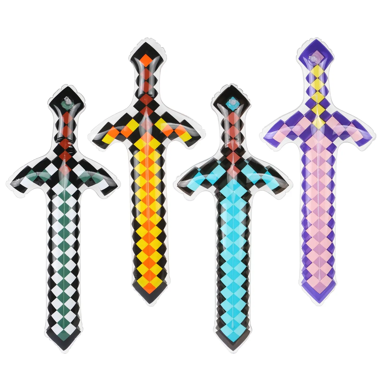 Spade da pirata gonfiabili da 4 pezzi per feste a tema, compleanni, feste in piscina, cosplay, accessori per costumi di Halloween
