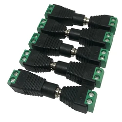 5 쌍 DC 12V 여성 및 남성 커넥터 5.5x2.1mm 전원 플러그 어댑터 잭 소켓 신호 색상 LED 스트립 빛 CCTV 카메라