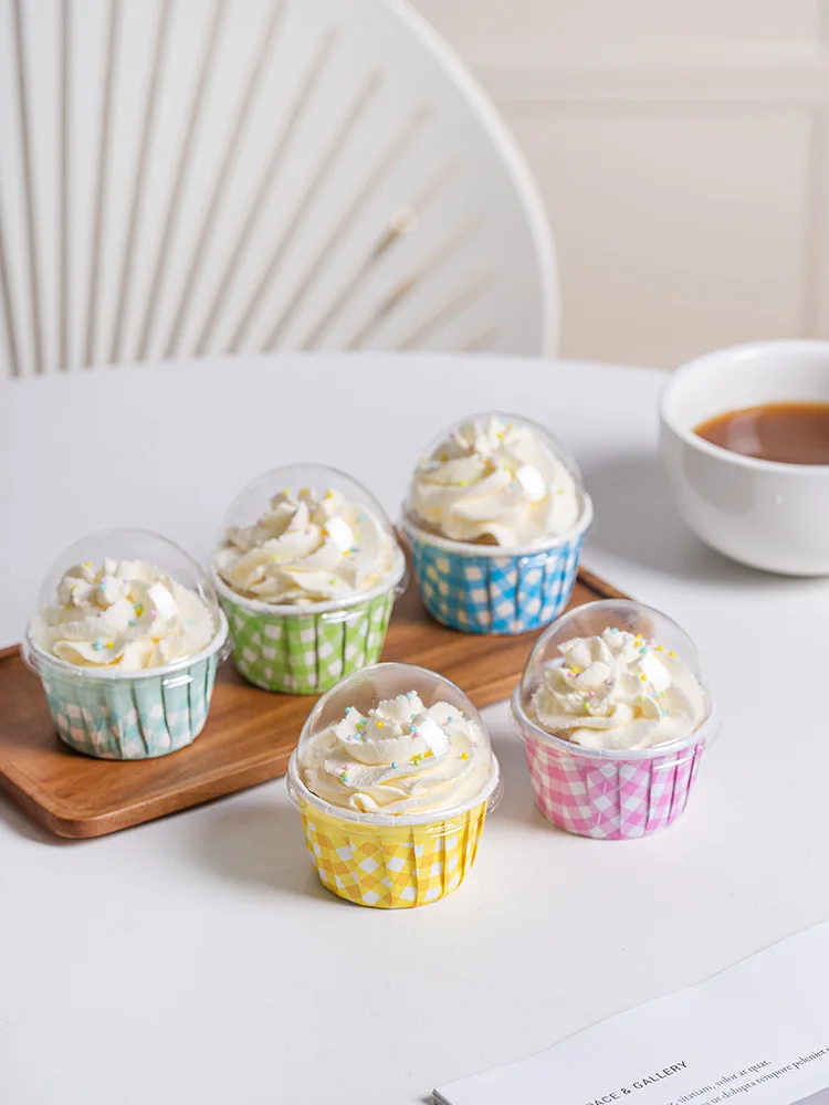 Large Size Baking Oven Resistant Paper Cup with Cover Madeline Muffin Cup Cake Cooking Kitchen Utensils Pastry Packaging Paper