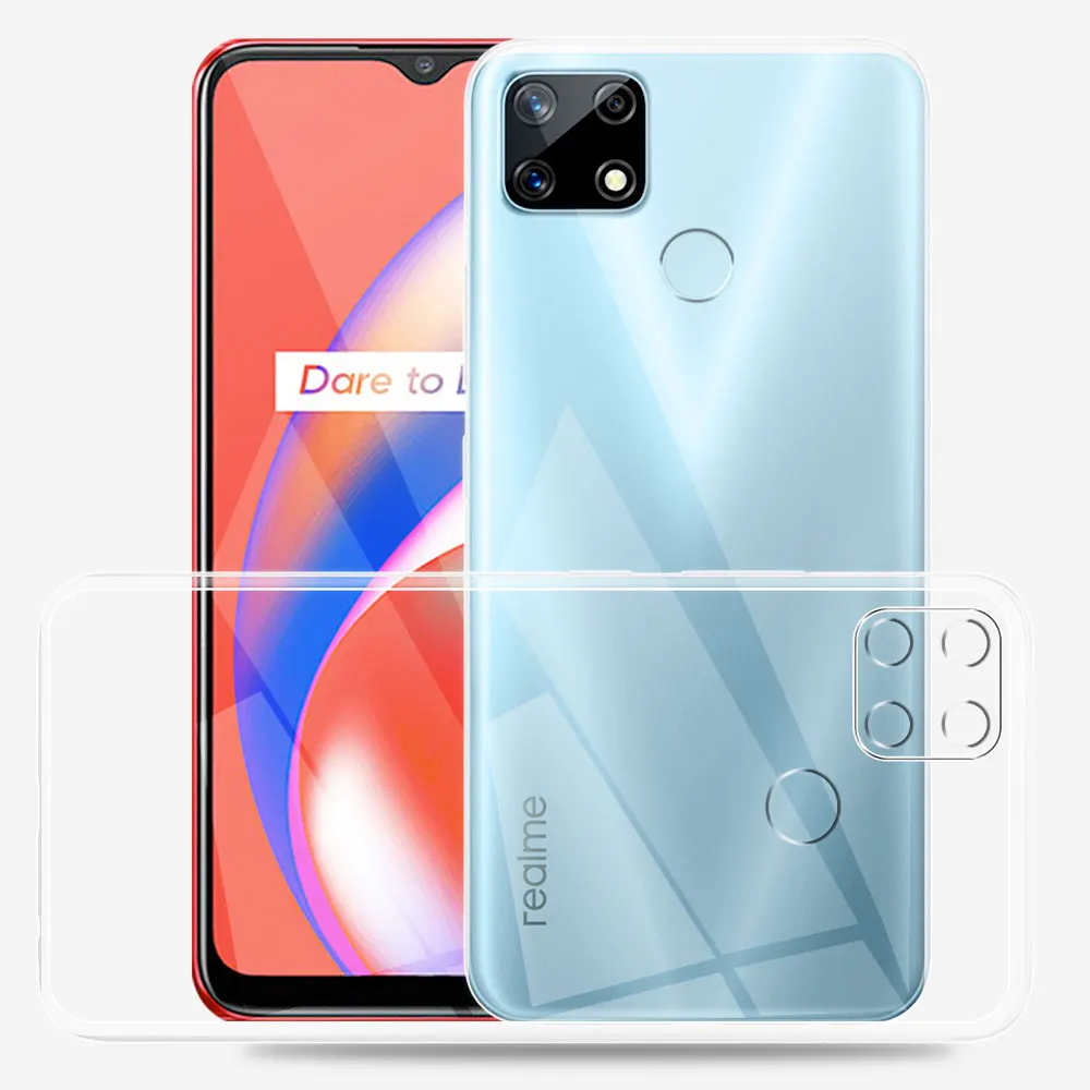 Dla Oppo Realme C25 Case Ultra cienka silikonowa miękka TPU przezroczysta tylna obudowa dla Realme C25s C25Y Coque dla Realme C25 Fundas