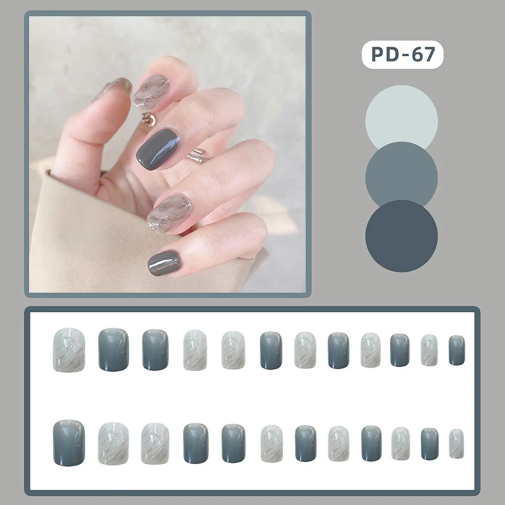 Faux ongles gris clair pour nail art, décoration pour les mains, pas facile à casser, N64