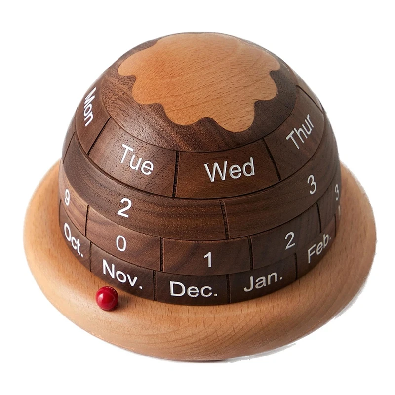 

1Set Wooden Desktop Calendar Decor Office Desk Decor Perpetual Desk Calendar Planet