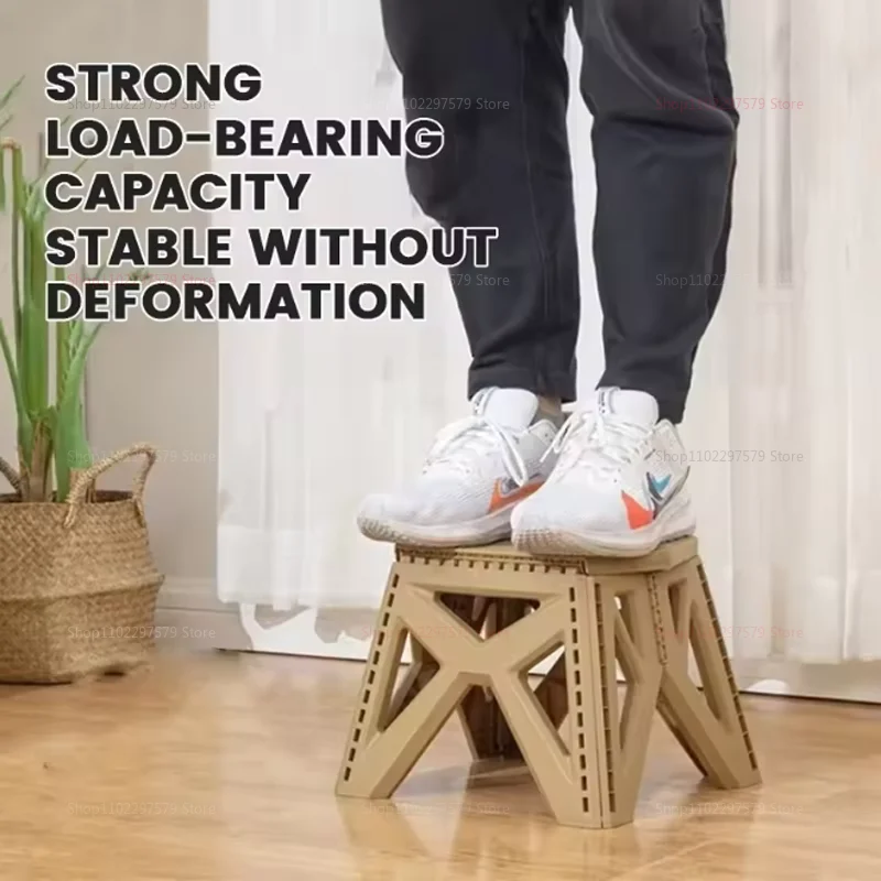 Portable Ergonomic Folding Stool Lightweight Compact High Load Durable Chair For Outdoor Fishing Camping Barbecue Picnic Hiking