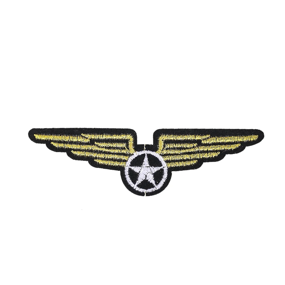 5PCS Air Force Patches Brooch Lapel Pin Emblem Iron on Embroidery Wing Star Applique Stripes Badge DIY Bag Hat Embellishments