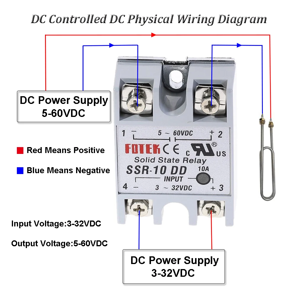 Solid State Relay SSR-10DD SSR-25DA SSR-40DA SSR-40AA SSR 10A 25A 40A 60A 80A 100A DD DA AA Module for Temperature Control