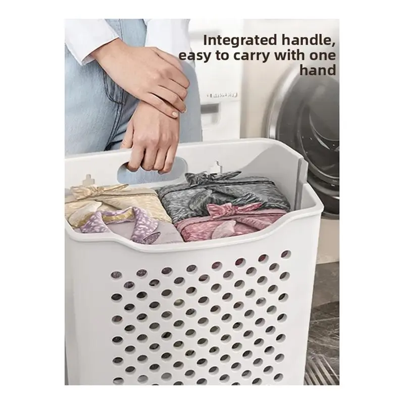 Fresh Foldable Laundry Basket Portable Handheld Dir Clothes Storage Basket Wall Mounted Home Use - view 4