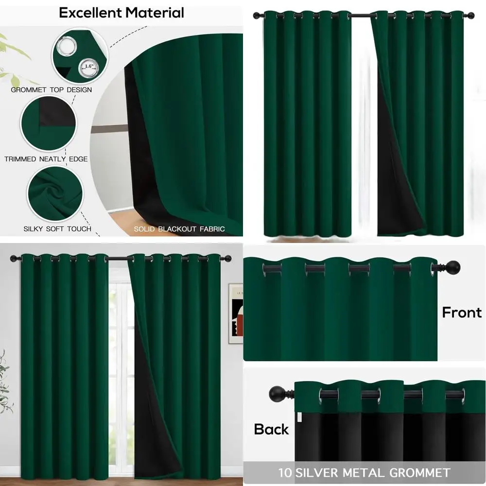 

Затемняющие изолированные шторы с затемнением, 62 Вт x 84 л, комплект из 2 панелей для спальни и гостиной