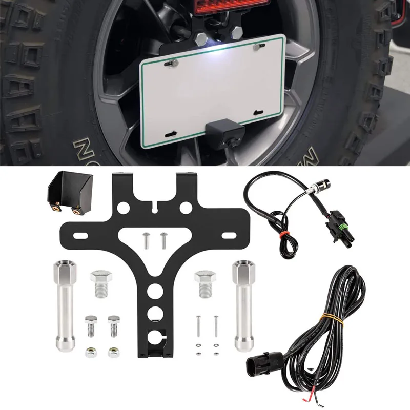 Rear License Plate Relocation Kit Fits for 2018 -2024 Jeep Wrangler JL JLU