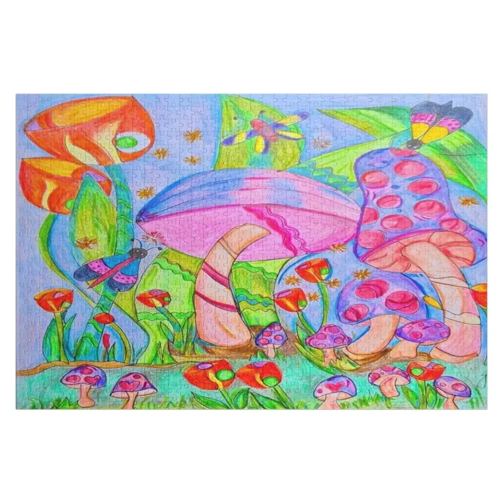 

Happy to be a mushroom _ original drawing, Jigsaw Puzzle Custom Wood Wood Photo Personalized Customized Picture Puzzle