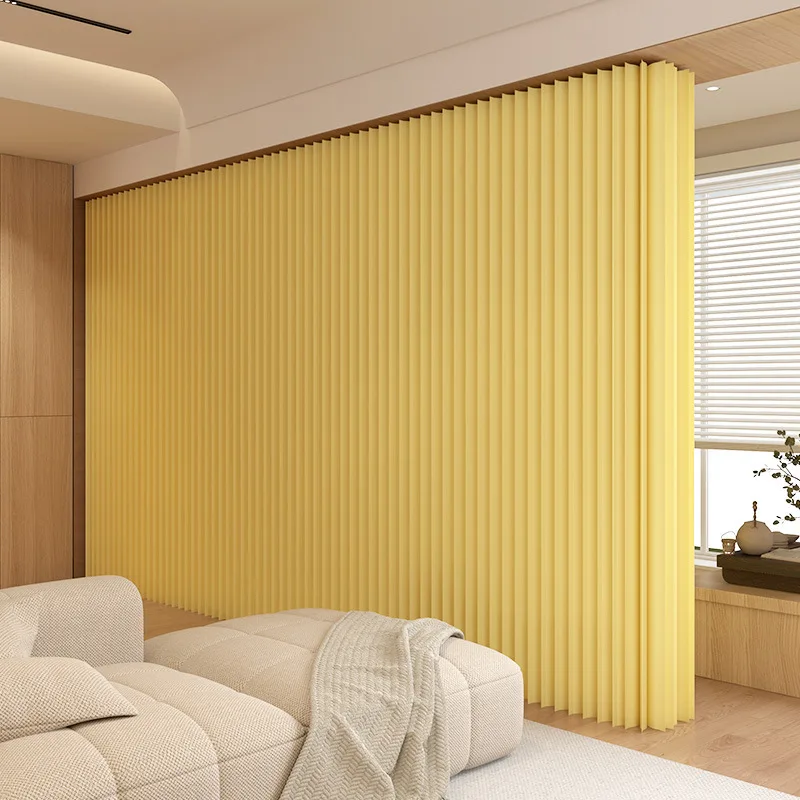 Screen partition bedroom office, self-installed non-punching retractable folding background wall