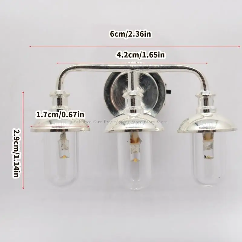 Linda lámpara pared realista pared del dormitorio juego muebles muñecas decoración casa muñecas