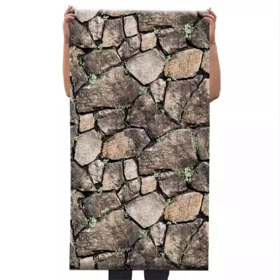 جديد مقلد الرخام منقوشة حجر خلفية بار مطعم صيني الرجعية الطوب منقوشة ورق الحائط الحجر الثقافي الطوب