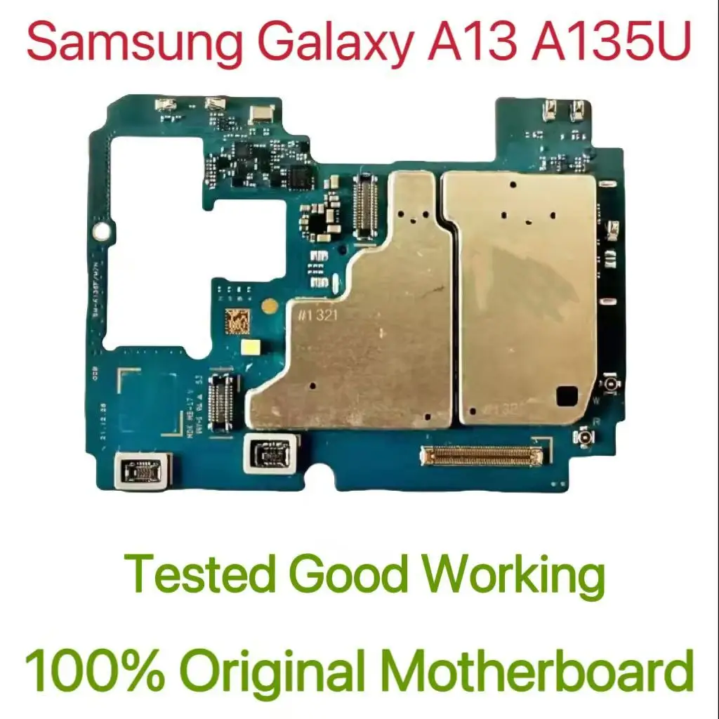 Original Unlocked Main Board For Samsung Galaxy A13 A135U 5G Mainboard Motherboard Unlocked With Chips Circuits Flex Cable