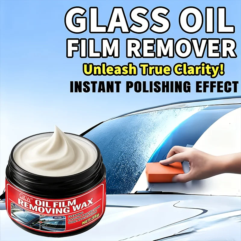 GKW Car Glass Care Paste Water Spots Soap Scum Hydrophobic Dust Repellent Coating Shine Windshield Bathroom Door Home Window DIY