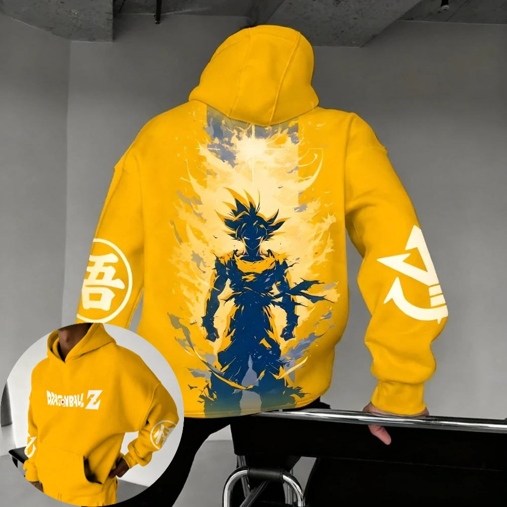 

DRAGON BALL Men's Hoodie Sweatshirt Son Goku Anime Spring Autumn and Winter Boys Cotton Comfort Long-sleeved Parent-child Outfit