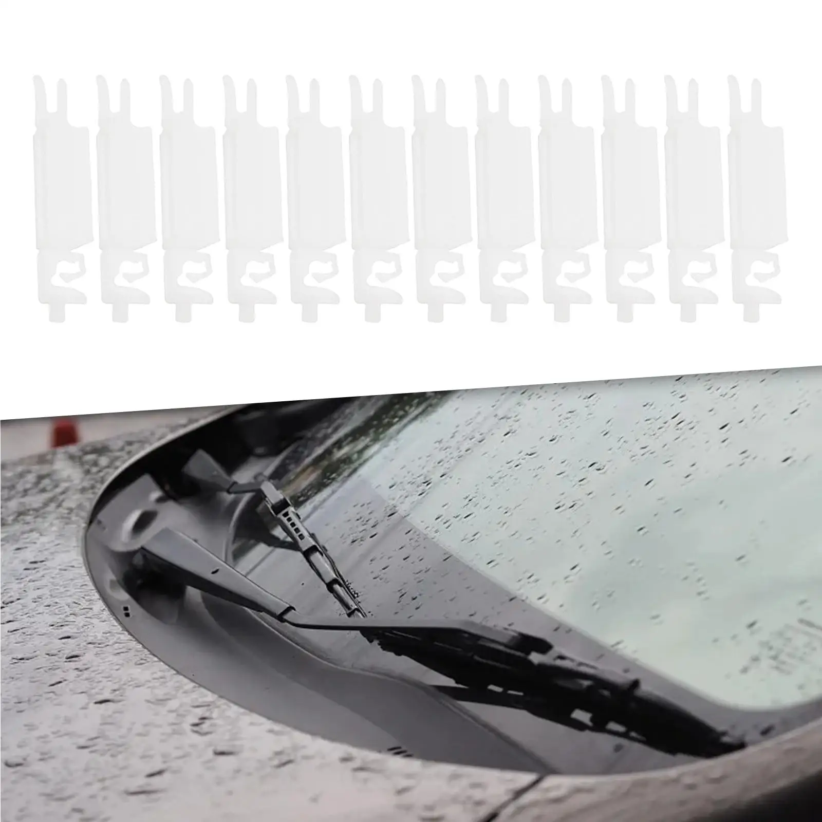 

12Pcs Car Front Windshield Strip Fixed Clamp Clips, 8120AL 8120AF 9671230580 Replaces, Moulding Strap Car Clips for 308 408