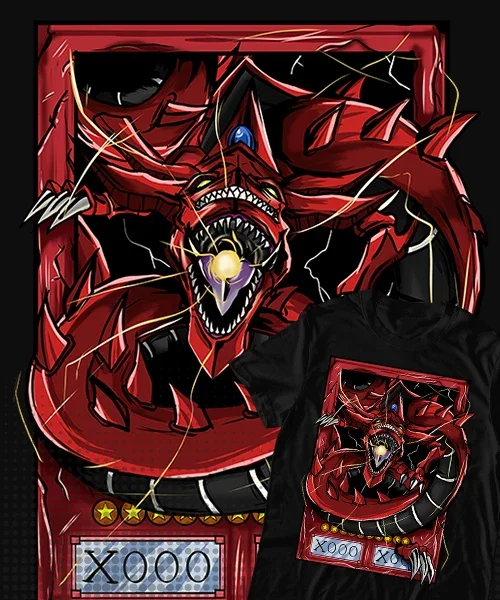 Camiseta unisex Yu-Gi-Oh Slifer el Dragón del Cielo Cotton anime T-shirt