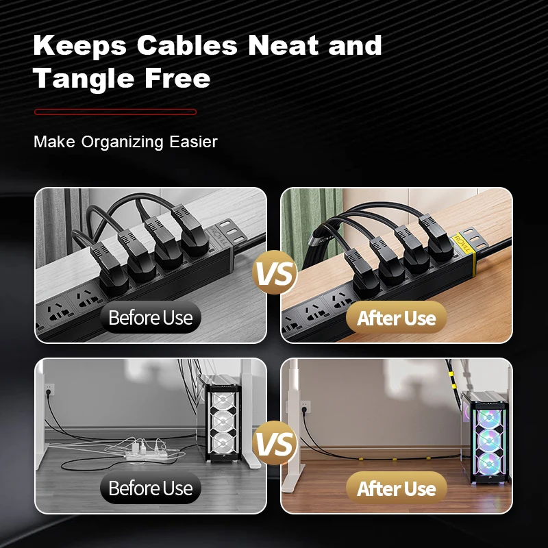 ROVLL Velcro Cable Tie Hook Loop Fastener Reusable Cuttable Wire Management Strap USB Cable Winder Cord Keeper Organizer