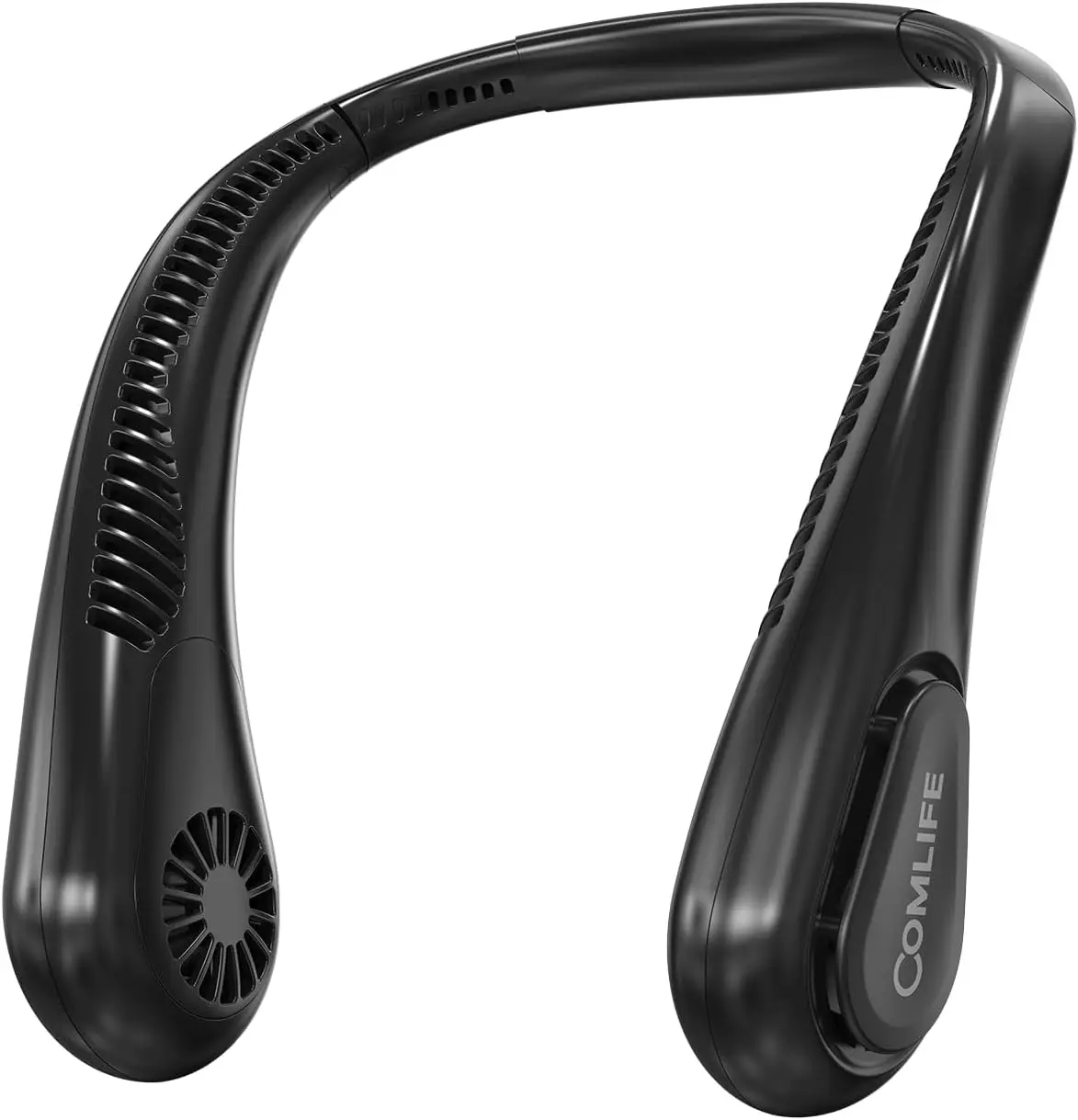 

Беспроводной вентилятор для шеи, перезаряжаемый, 5000 мАч, 3 регулируемые скорости, портативный, для использования на улице и в помещении, сертифицирован UL, черный