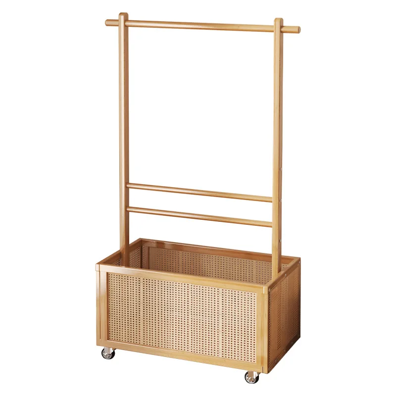 Hanging hanger Floor-to-ceiling bedroom door Simple vertical hanger Household drying rack Multifunctional light luxury rattan