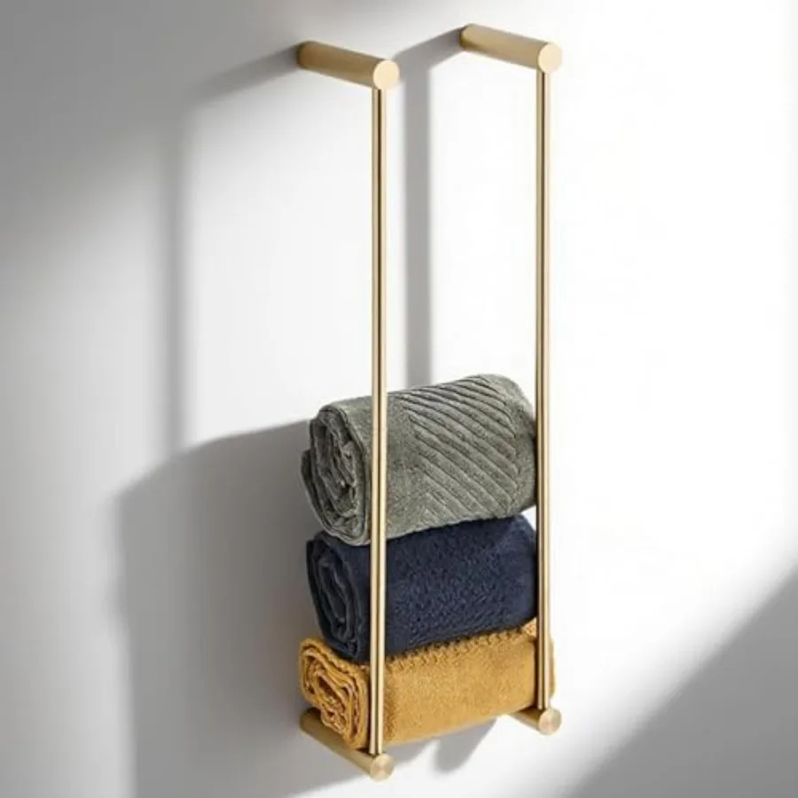 

Towel Racks for Bathroom Wall Mounted Stainless Steel Organizer Brushed Gold Rolled Towel Storage Wall-Mounted Bath Towel Hol