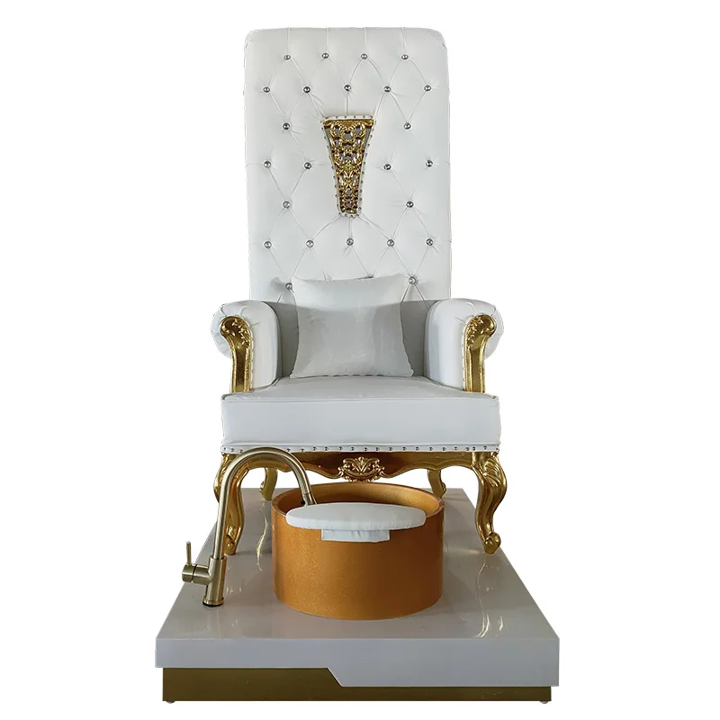 Luxury Tufted หนังกลับสปาเท้าเล็บเก้าอี้คลาสสิก King บัลลังก์ Pedicure เก้าอี้อ่างล้างหน้าสําหรับ Salon